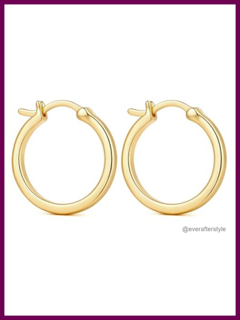 14K Gold Plated Hoop Earrings for Women Latch Back 20-40mm